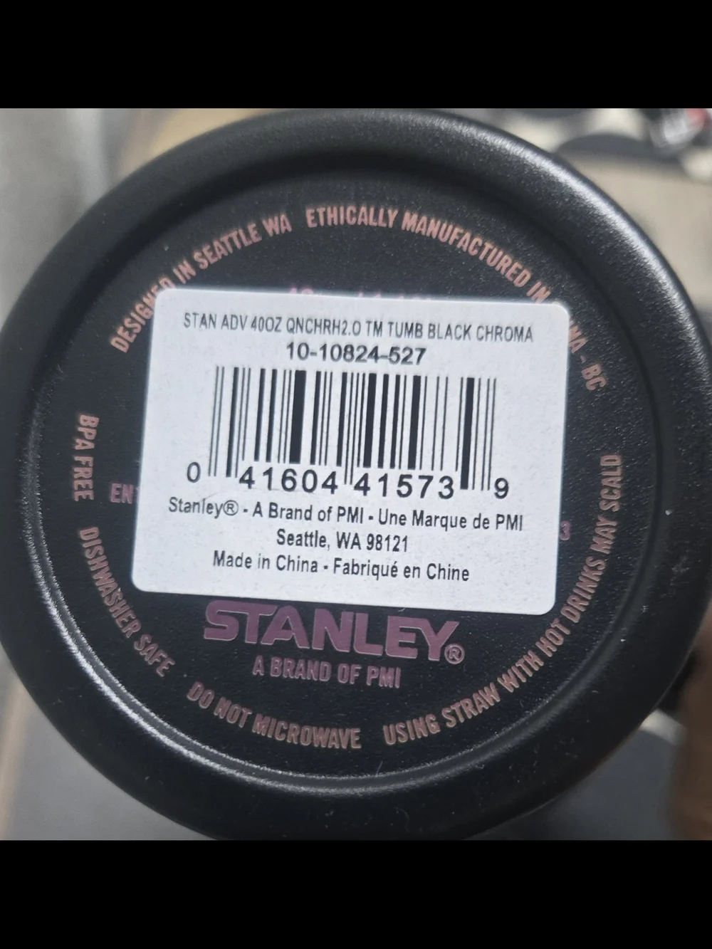 Stanley Black Tumbler with Iridescent Logo Accent - Picture 2 of 2